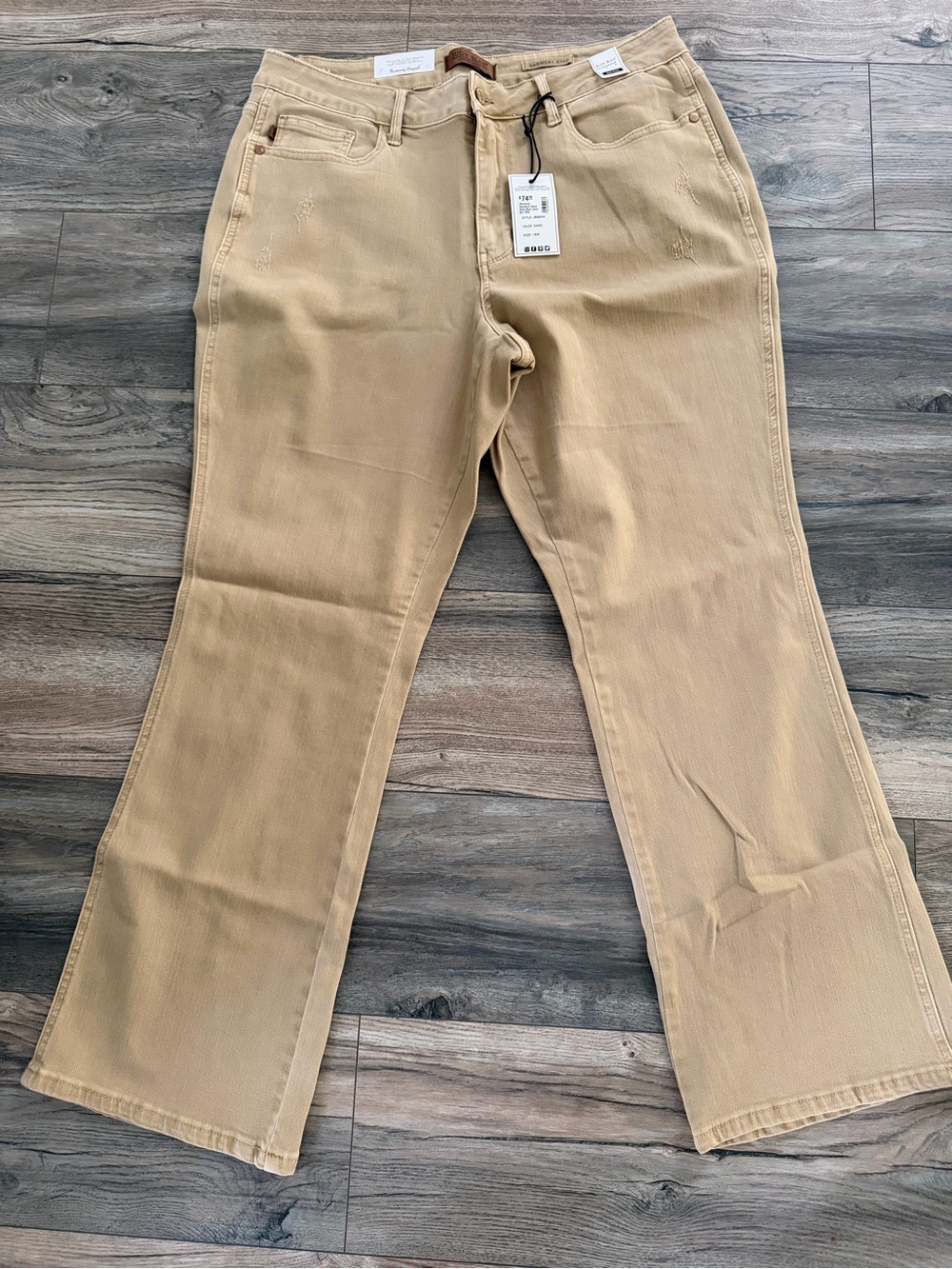Judy Blue Tan Wide-Leg Jeans